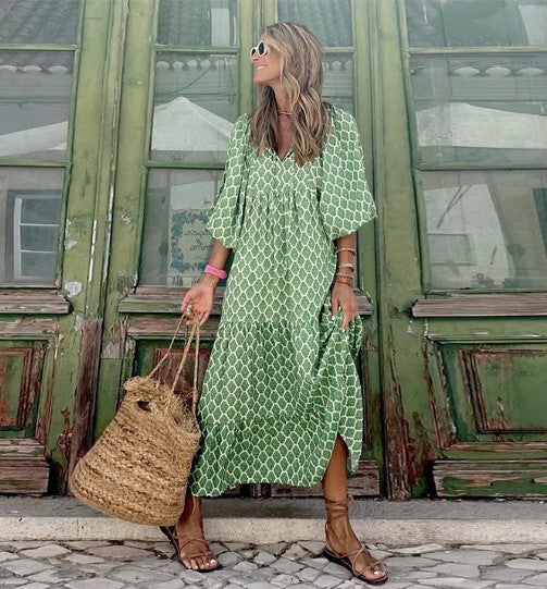 Levoire | Robe Maxi Avec Impression Vintage Style 10