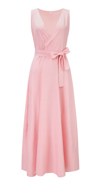 Levoire | Robe Maxi Sans Manches À Décolleté En V Délicat Pour Femmes