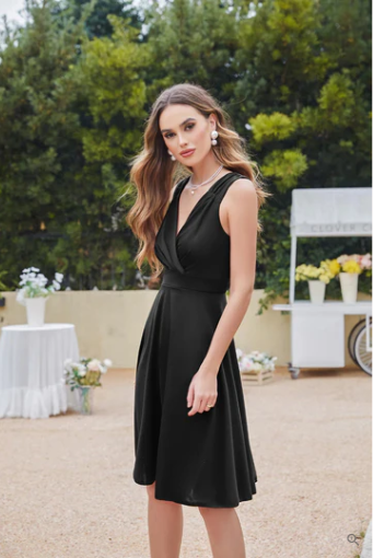 Levoire | Robe Cocktail Sans Manches Décolleté V