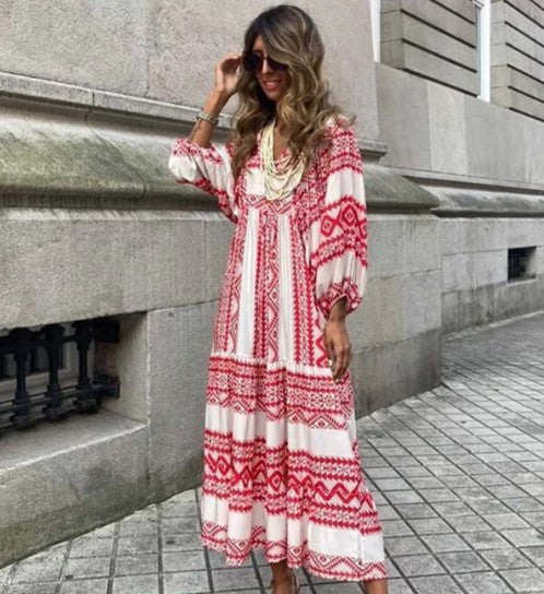 Levoire | Robe Maxi Avec Impression Vintage Style 6