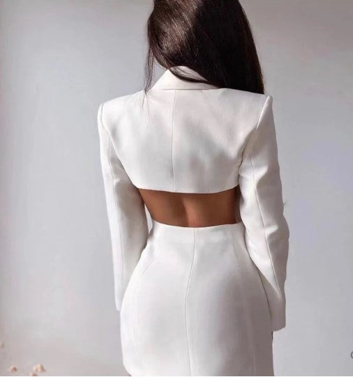 Levoire | Robe Blazer Noire À Deux Rangées