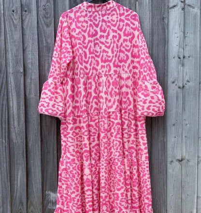 Levoire | Robe Rose Avec Motif Léopard