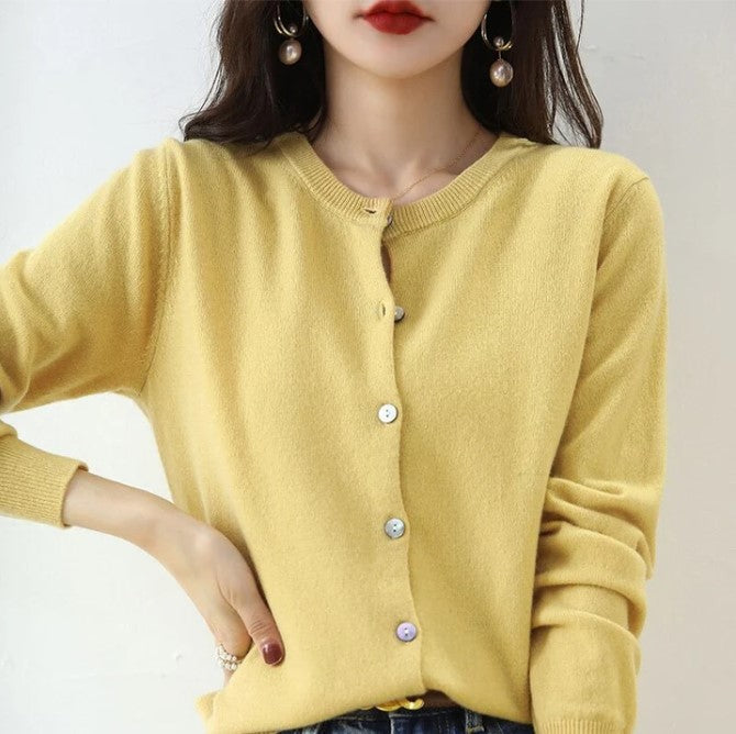 Levoire | Fine Cardigan Pour Le Printemps Jaune