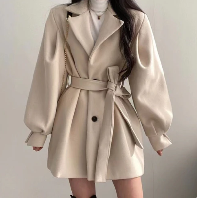 Levoire | Manteau En Laine À Dentelle Abricot