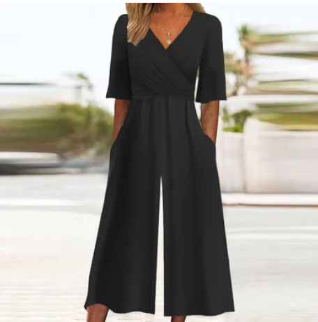 Levoire | Élégante Robe Noire En Overall