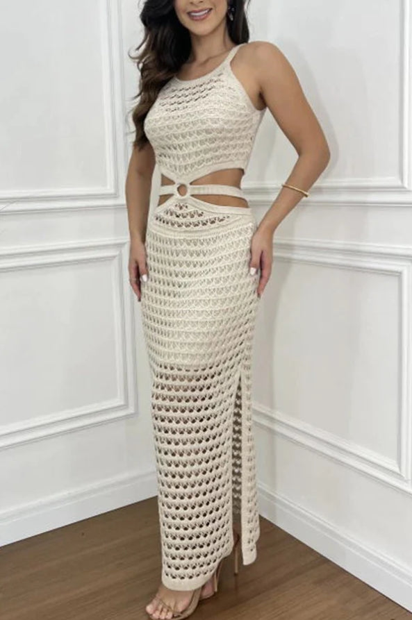 Levoire | Robe D'Été En Tricot Beige