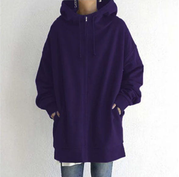 Levoire | Pull Élégant Avec Capuche Et Zip Lilas foncé