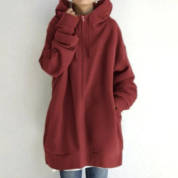 Levoire | Pull Élégant Avec Capuche Et Zip Rot
