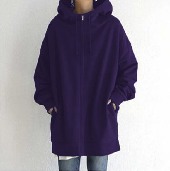 Levoire | Pull Élégant Avec Capuche Et Zip Lilas