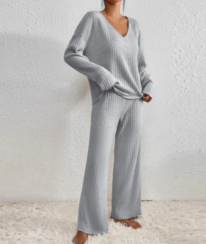 Levoire | 2 Pices Tricot Ensemble Gris