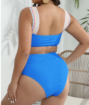 Levoire | Bikini À Bretelles Plissées Bleues