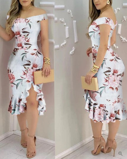 Levoire | Robe Cocktail Brillante Sans Épaules Blanc