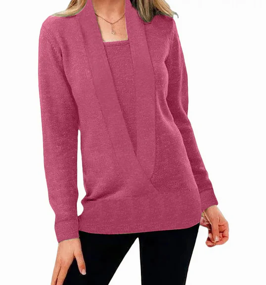Levoire | Pull En Tricot Unique Avec Décolleté En V Rosa