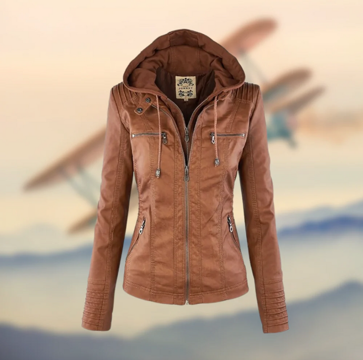 Levoire | Veste En Cuir Élégante Marron clair