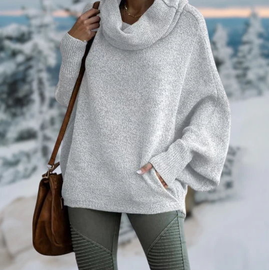 Levoire | Pull À Col Montant Rento À Manches Longues Et Poches Gris