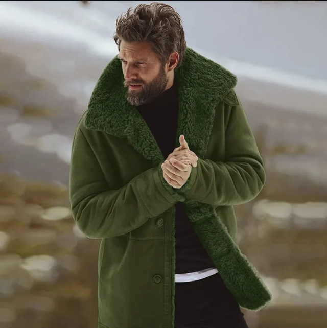 Levoire | Manteau Avec Col En Fourrure Vert armée