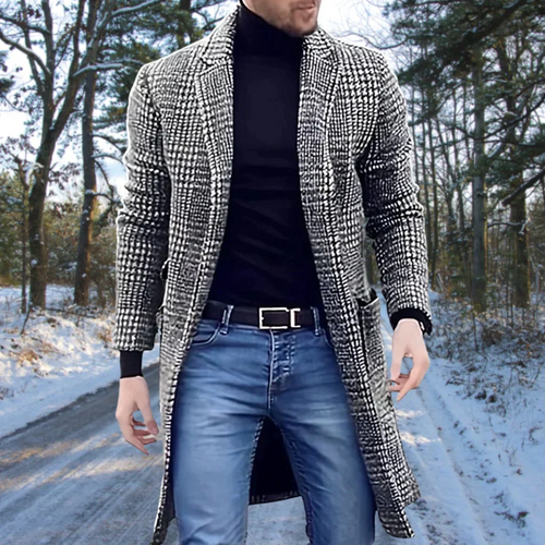 Levoire | Manteau Pour Hommes Intemporel Avec Motif À Carreaux Classique