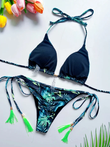 Levoire | Bikini Bandeau Triangulaire Avec Imprimé