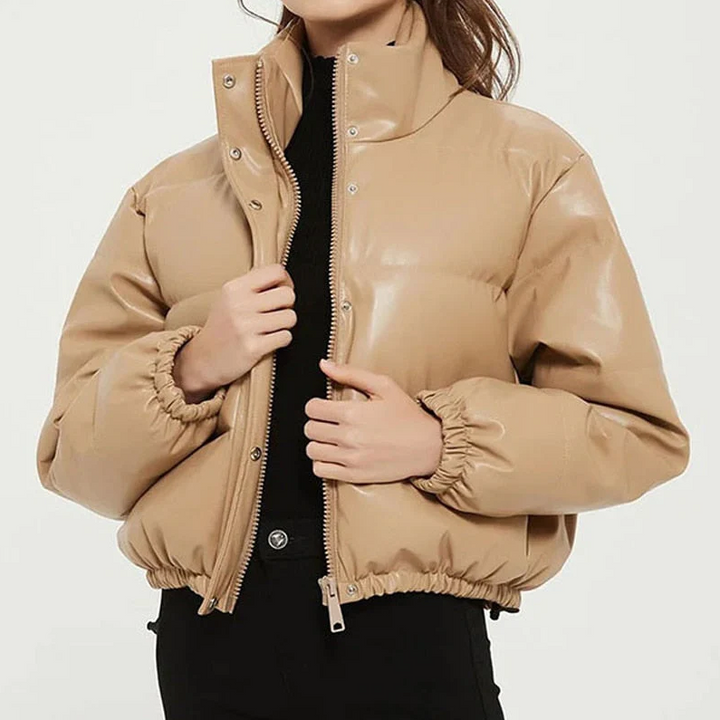 Levoire | Veste Bomber Courte Avec Fermeture Éclair Et Bords Côtelés Khaki