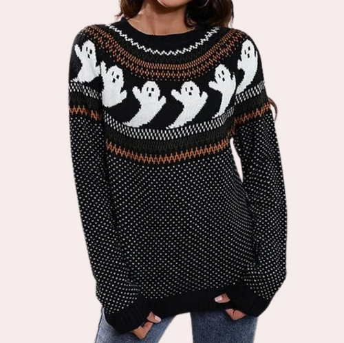 Levoire | Pull Confortable Avec Motif De Fantôme Pour Femmes