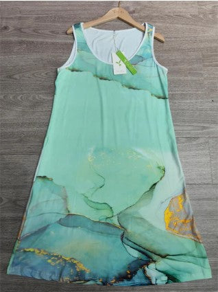 Levoire | Robe Mini En Marbre Bleu Océan En Écume De Mer