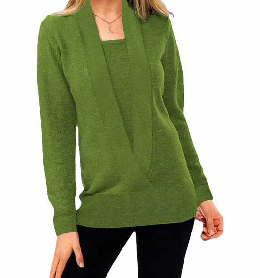 Levoire | Pull En Tricot Unique Avec Décolleté En V Vert