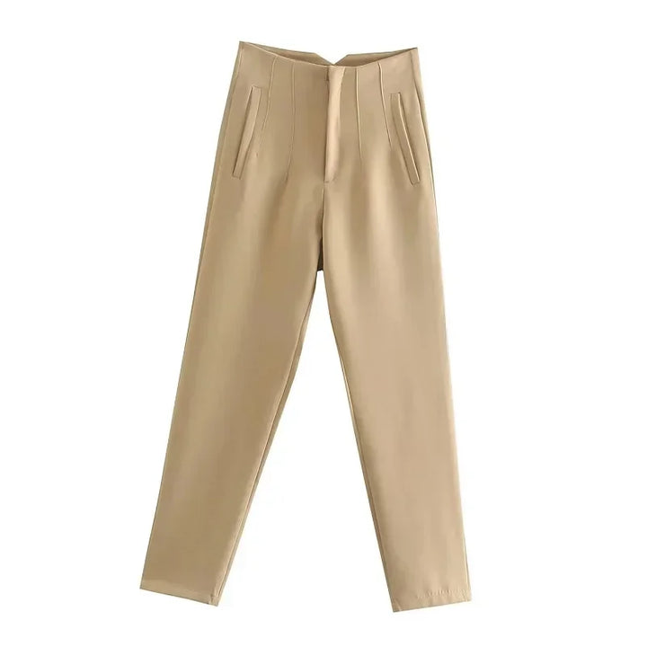 Levoire | Pantalon Formelle Taille Haute Kaki