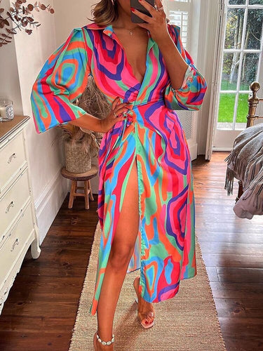 Levoire | Robe Colorée Ibiza Robe Portefeuille Avec Fente