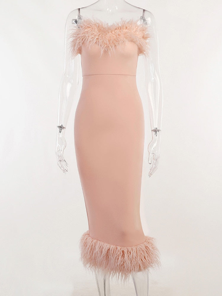 Levoire | Feder Dos Nu Sans Bretelles Mi-Mollet Robes