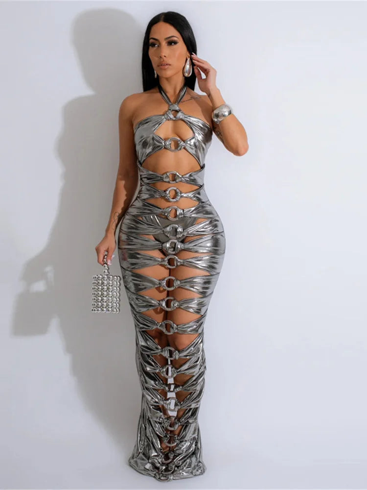 Levoire | Halter Métal Boucle Pouce Dos Longues Robes HARMAA