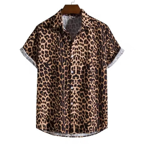 Levoire | Chemise Léopard Élégante Retro Slim Fit Pour Fête