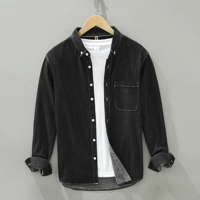 Levoire | Chemise En Denim Intemporel Hommes Noir