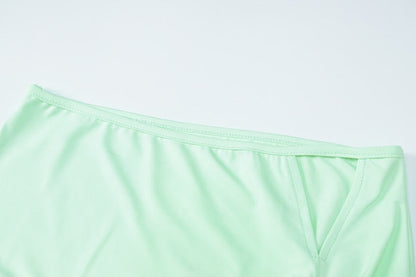 Levoire | Ensemble Jupe Minuscule Froncée À Manches En Maille Crop