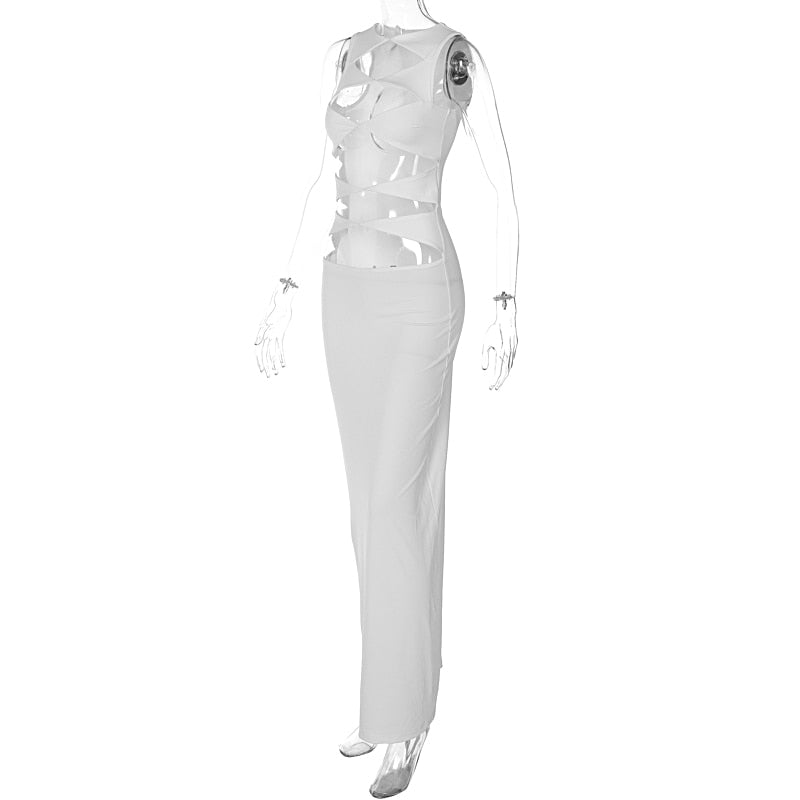 Levoire | Blanc Taille Haute Robe Longue