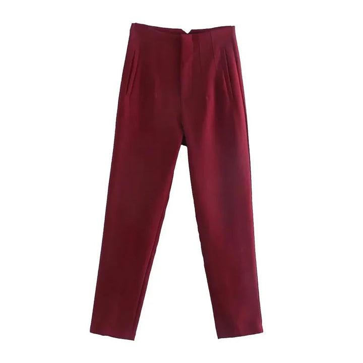 Levoire | Pantalons Formels Taille Haute Avec Une Coupe Slim Et Élégante Rot