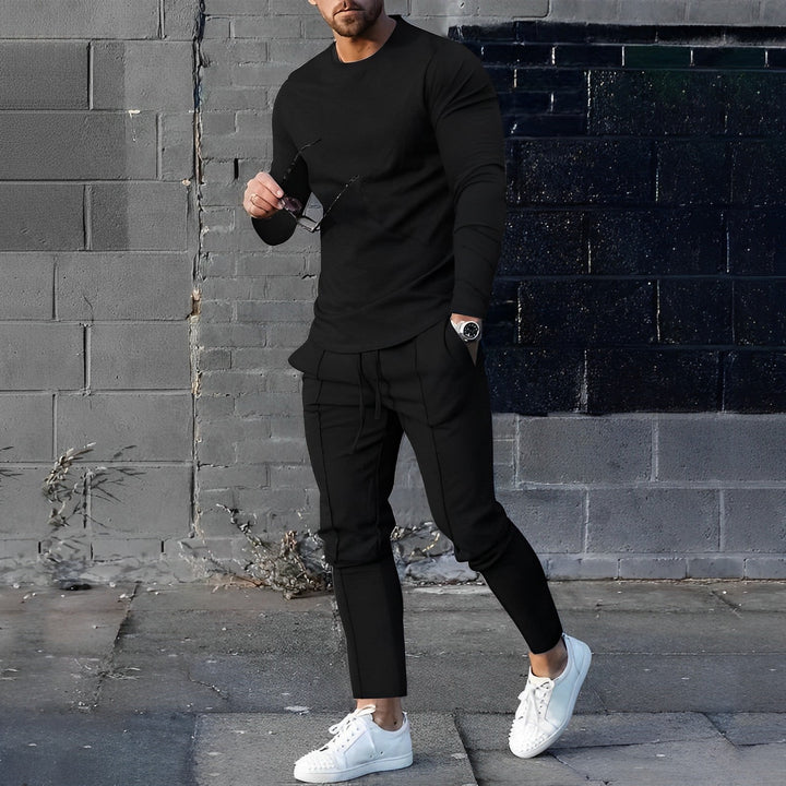 Levoire | Ensemble léger de pull et de pantalon pour hommes Noir
