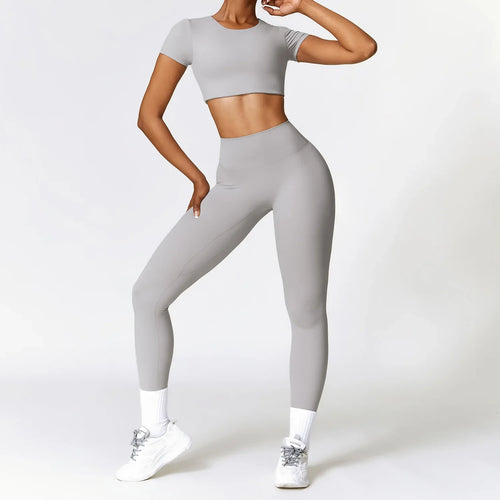 Levoire | Ensemble Complet De Leggings À Jambes Slid Et Top À Manches Courtes