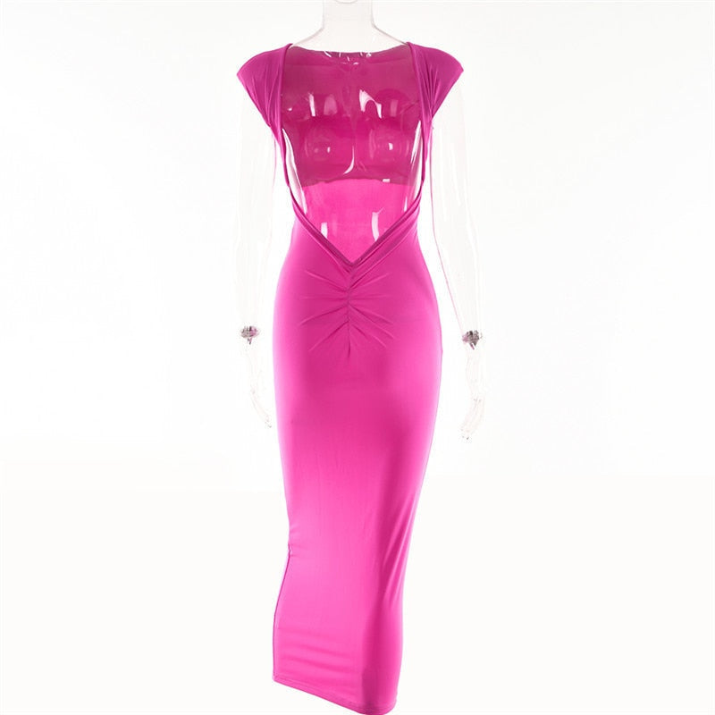 Levoire | Robe Maxi À Col Rond Avec Manches