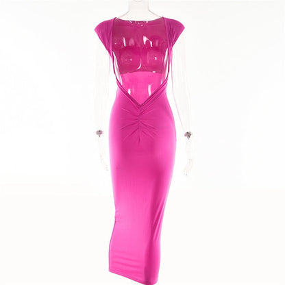 Levoire | Robe Maxi À Col Rond Avec Manches