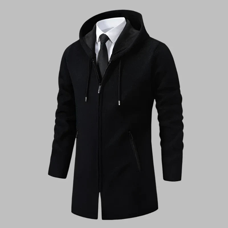 Levoire | Sweat À Capuche Pour Hommes Plus Long Et Plus Robuste Avec Fermeture Éclair Noir