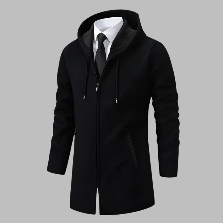 Levoire | Sweat À Capuche Pour Hommes Plus Long Et Plus Robuste Avec Fermeture Éclair Noir