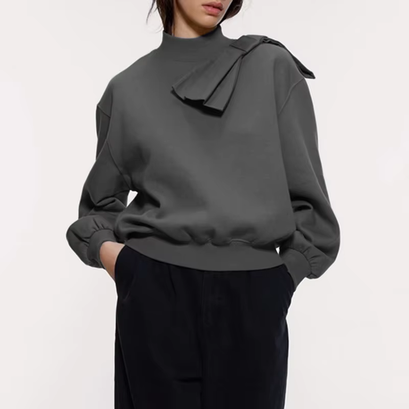 Levoire | Sweat-Shirt Élégant Avec Nœud Gris