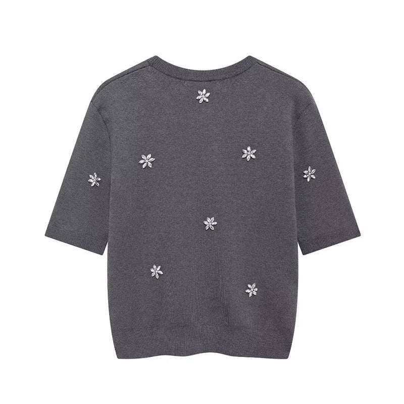 Levoire | Robe Courte Avec Tricot Et Strass