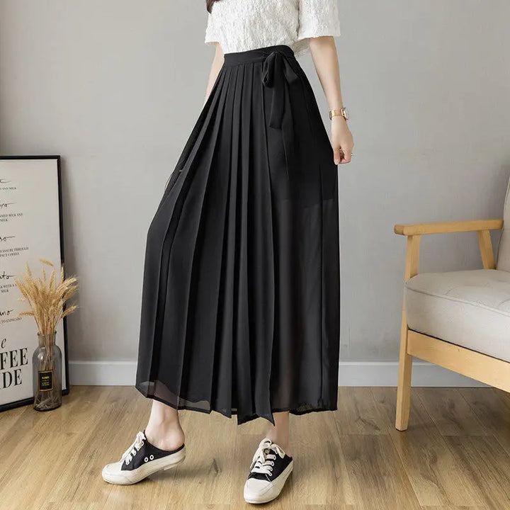 Levoire | Pantalon Jupe Taille Haute Midi Moderne Et Élégante Pour Femmes Noir