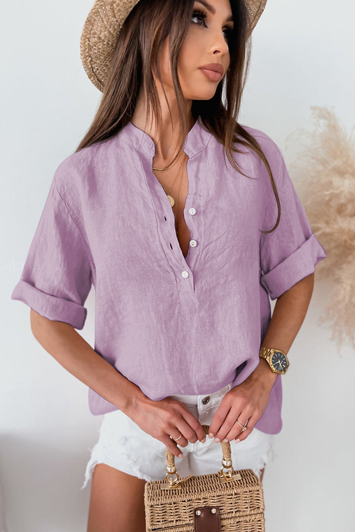 Levoire | Surdimensionné, Respirant Chemise Boutonnée Pour Femmes Lila