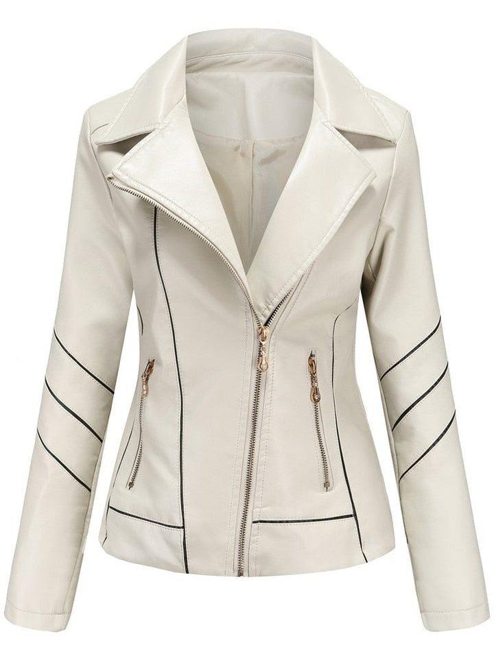 Levoire | Veste En Simili Cuir Élégante Pour Femmes Beige