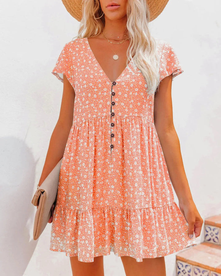 Levoire | Robe courte à encolure en V Orange