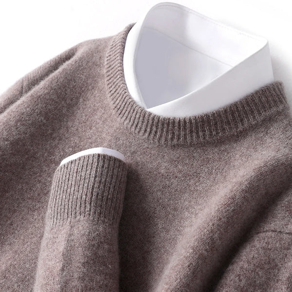 Levoire | Pull Homme Avec Un Design De Col Double Contemporain, Idéal Pour Les Occasions Décontractées Et Formelles Marron