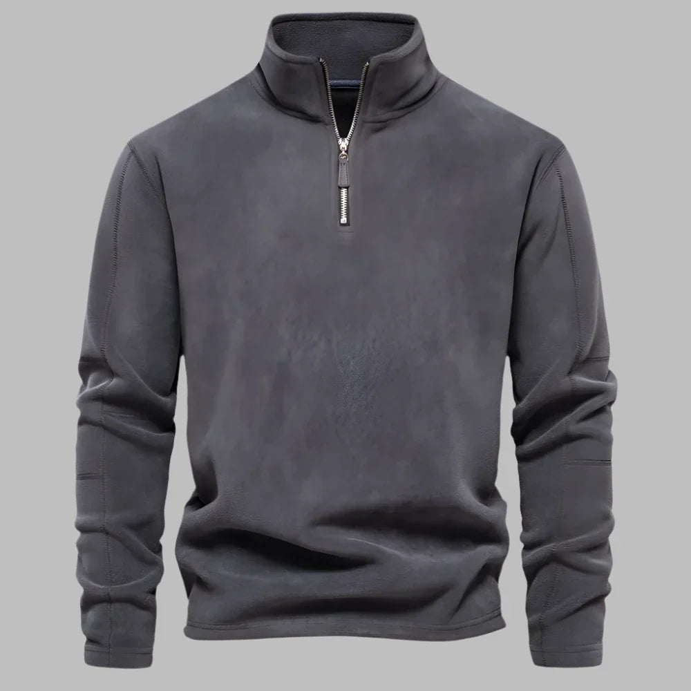 Levoire | Pull Homme Confortable Avec Fermeture Éclair Pour Un Look Décontracté Gris foncé