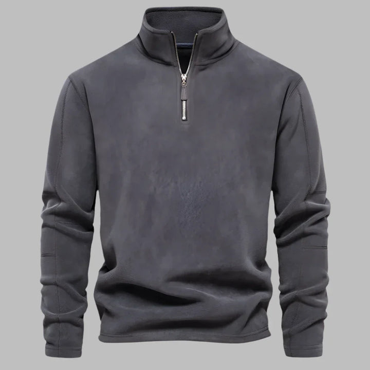 Levoire | Pull Pour Hommes Confortable Avec Fermeture Éclair Gris foncé